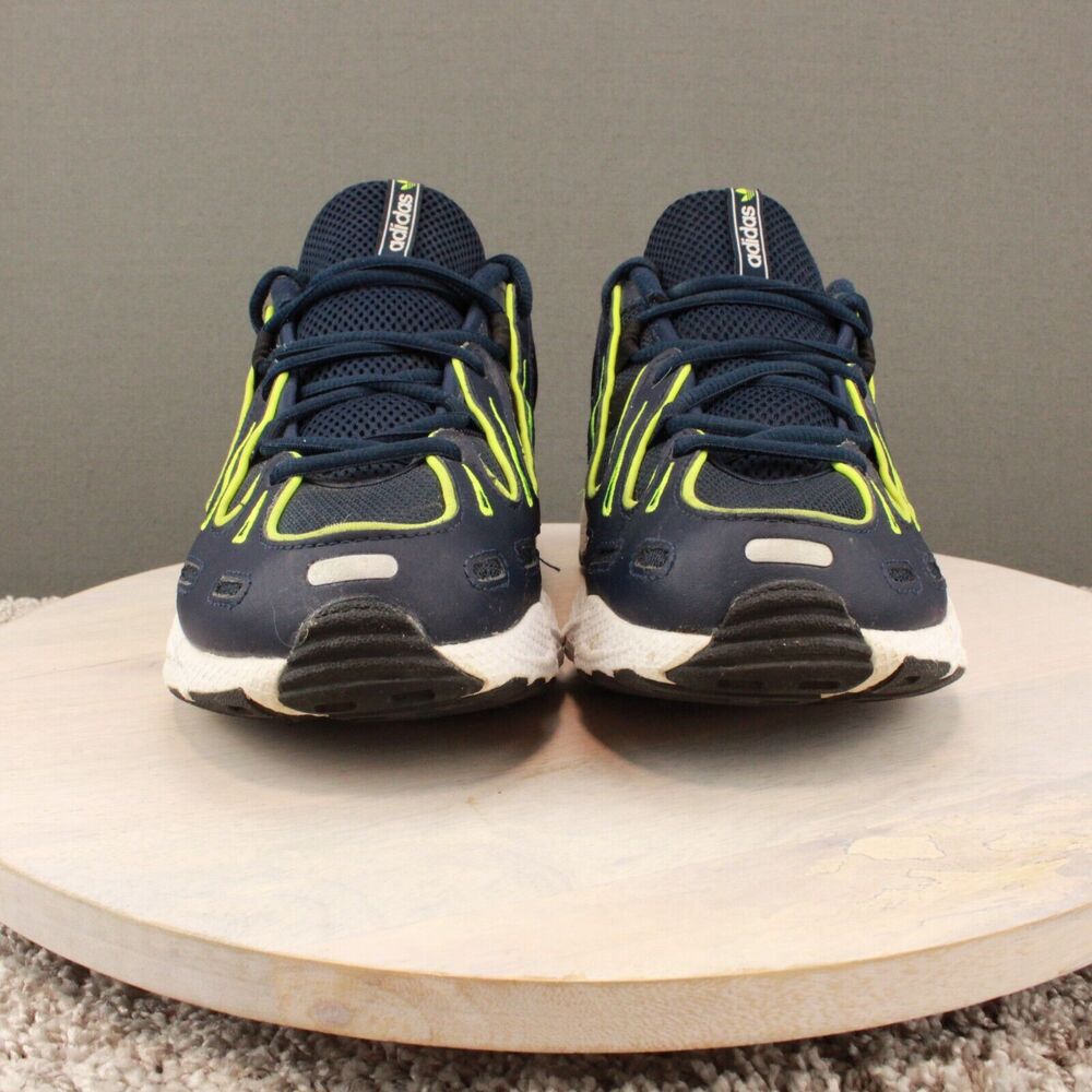 Adidas EQT Gazelle Sneakers Mens 8.5 Navy Neon Yellow Running Shoes - Picture 3 of 11